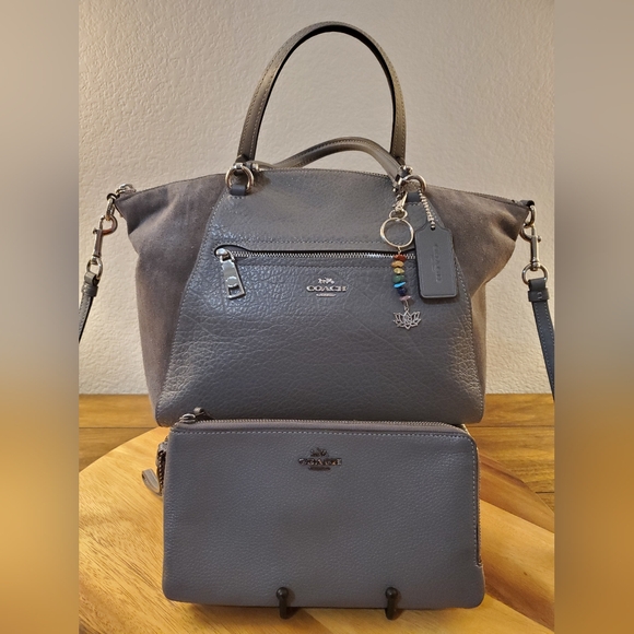 COACH GREY PRAIRIE SATCHEL & MATCHING CLUTCH IN EXCELLENT CONDITION! - Picture 1 of 16
